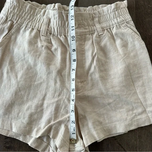 Hollister Linen Blend Shorts Tan Smocked Waist Tan Khaki Size S - Picture 4 of 7
